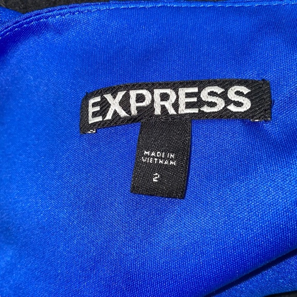 Express mid length peplum dress, blue, size 2 - Picture 6 of 7